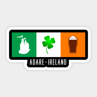 Adare Ireland, Gaelic - Irish Flag Sticker